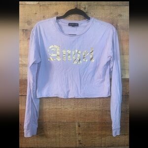 Social Scene Angel crop long sleeve top
